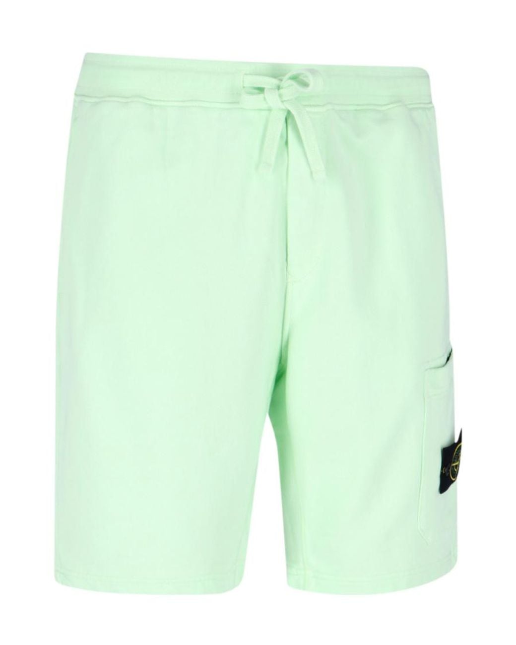 Stone Island Green Compass-Patch Drawstring Cargo Shorts for men