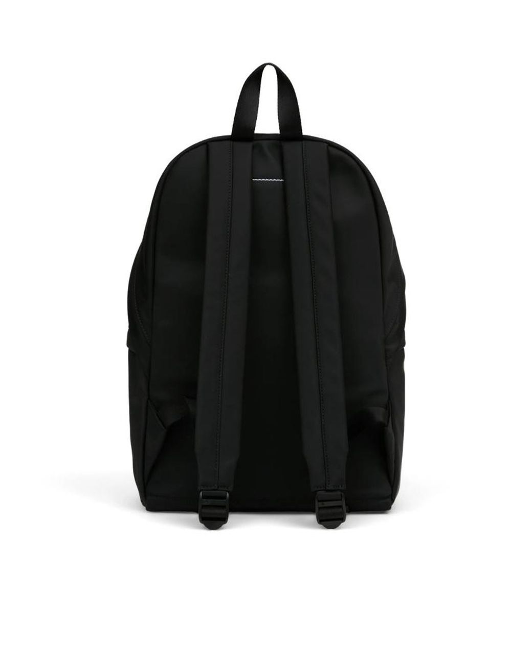 MM6 by Maison Margiela Black Logo-Patch Backpack for men