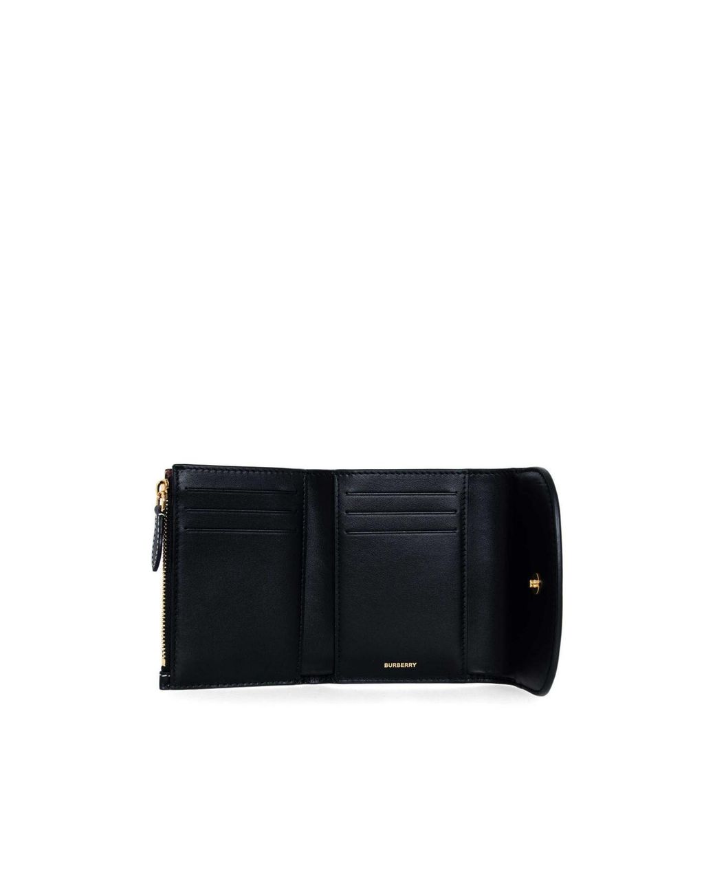 Burberry Black Checked Tri-Fold Wallet