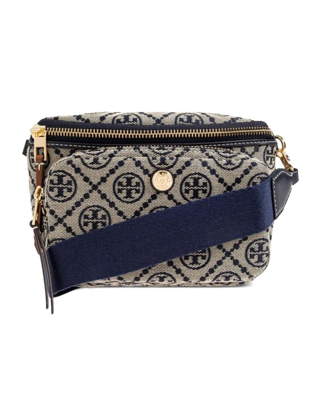 Tory Burch Blue T Monogram Mini Belt Bag