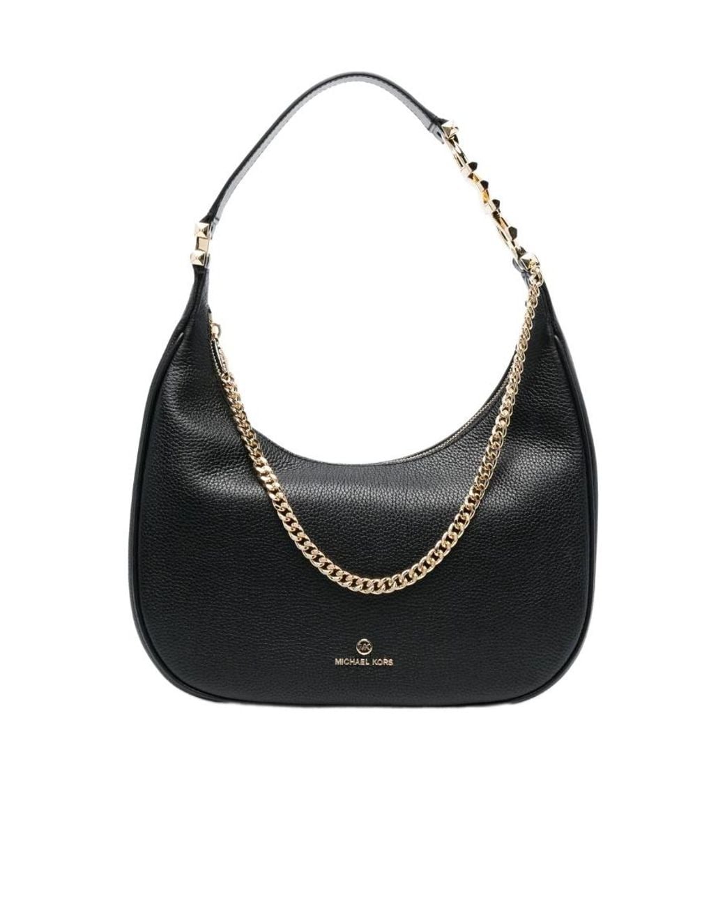 Michael Kors Black Michael Piper Chain Detailed Large Shoulder Bag