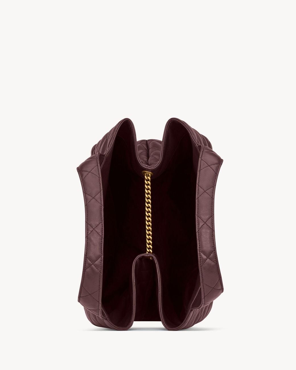 Saint Laurent Purple Icare Logo Plaque Quilted Tote Bag