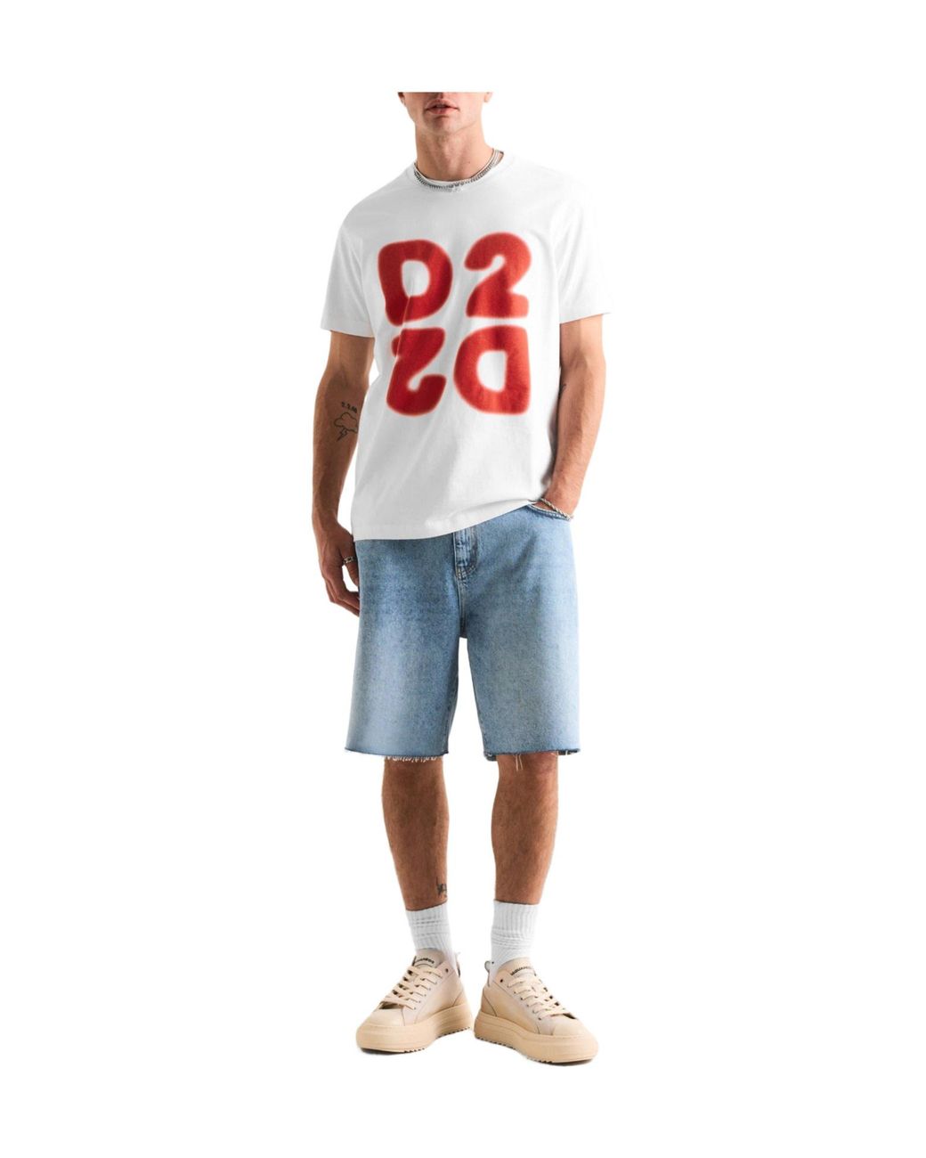 DSquared² White Crewneck Shortsleeve Tee for men