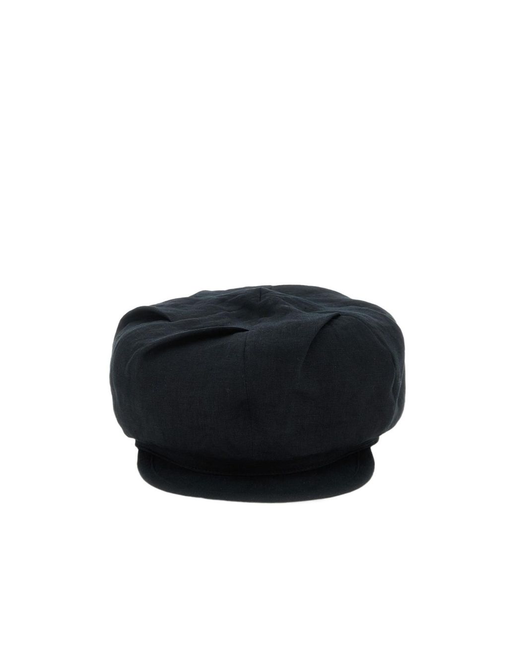 Yohji Yamamoto Black Tuck Casquette Linen Cap for men