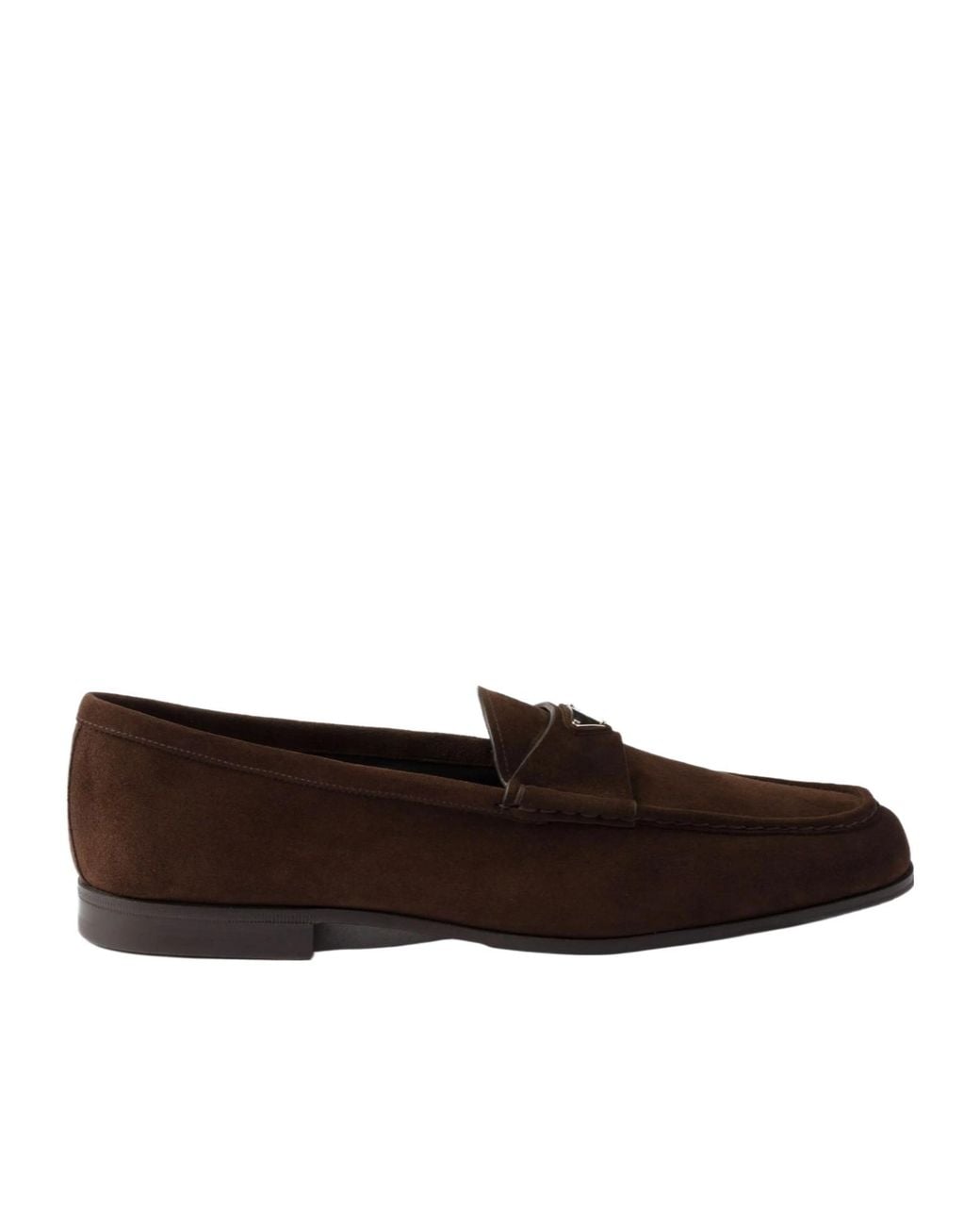 Prada Brown Slip-On Suede Loafers for men