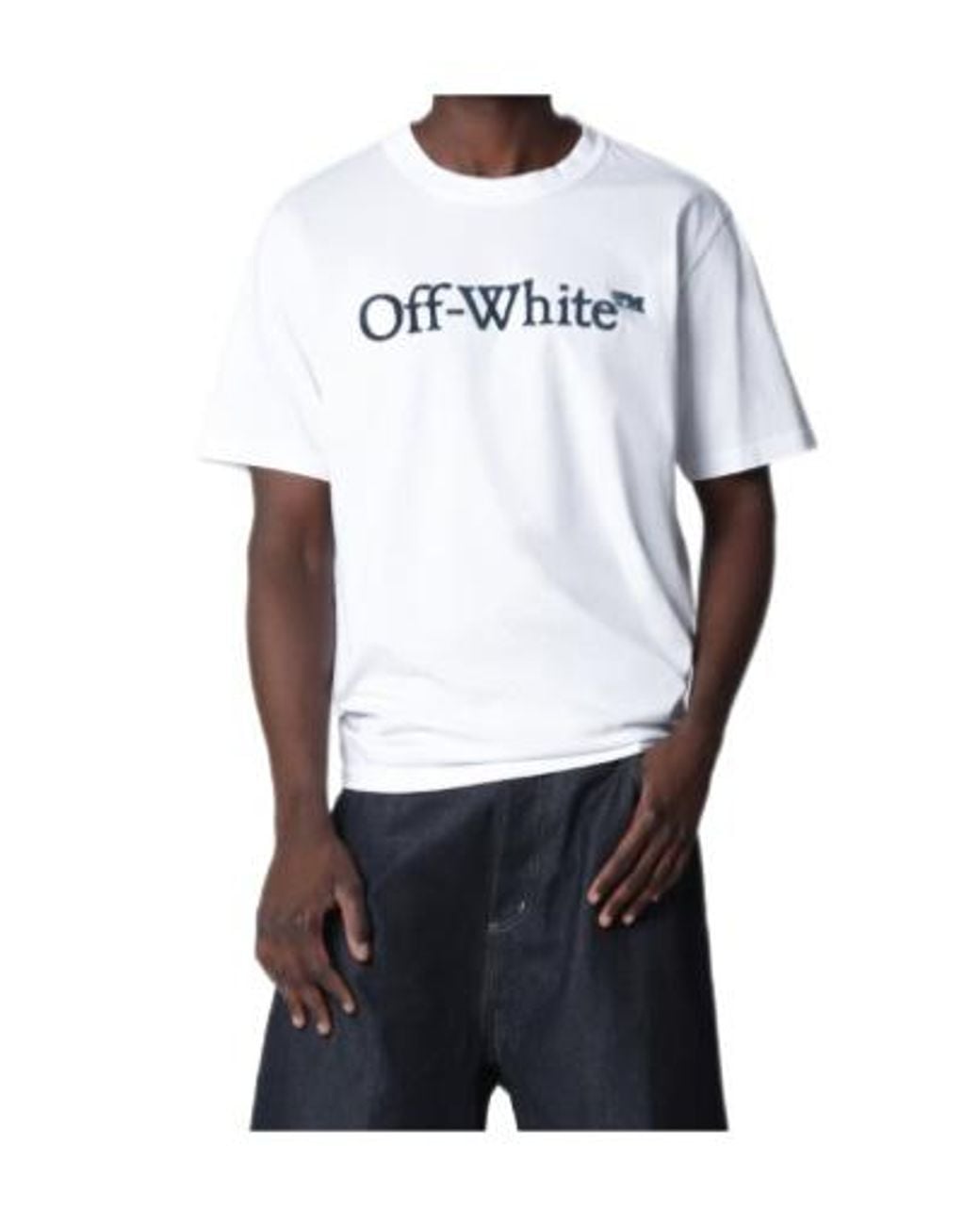 Off-White c/o Virgil Abloh White Logo Printed Crewneck T-Shirt for men