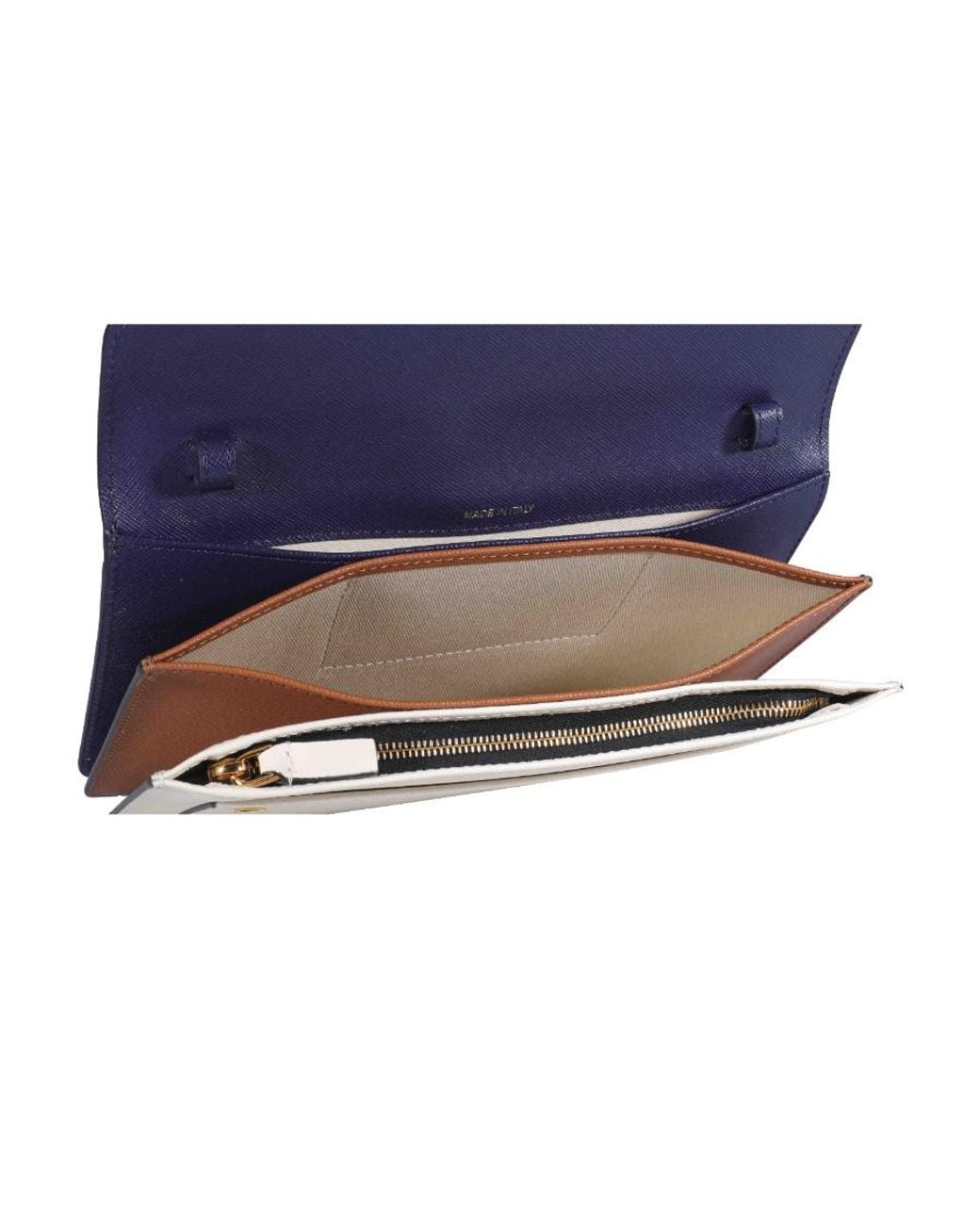 Marni Blue Two-Tone Leather Shoulder Bag