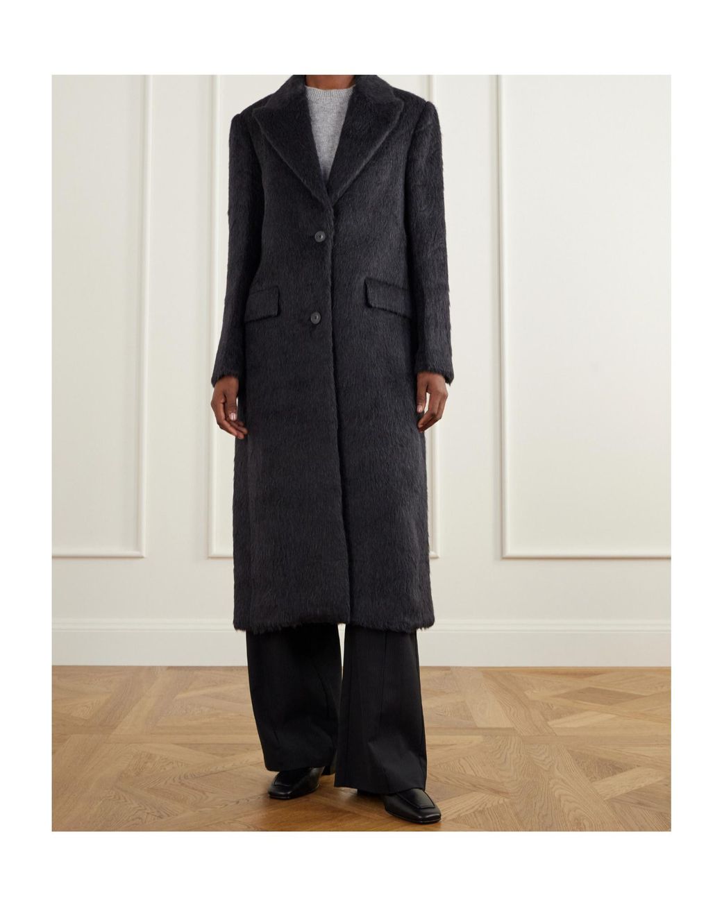 Joseph Black Single-Breasted Coat