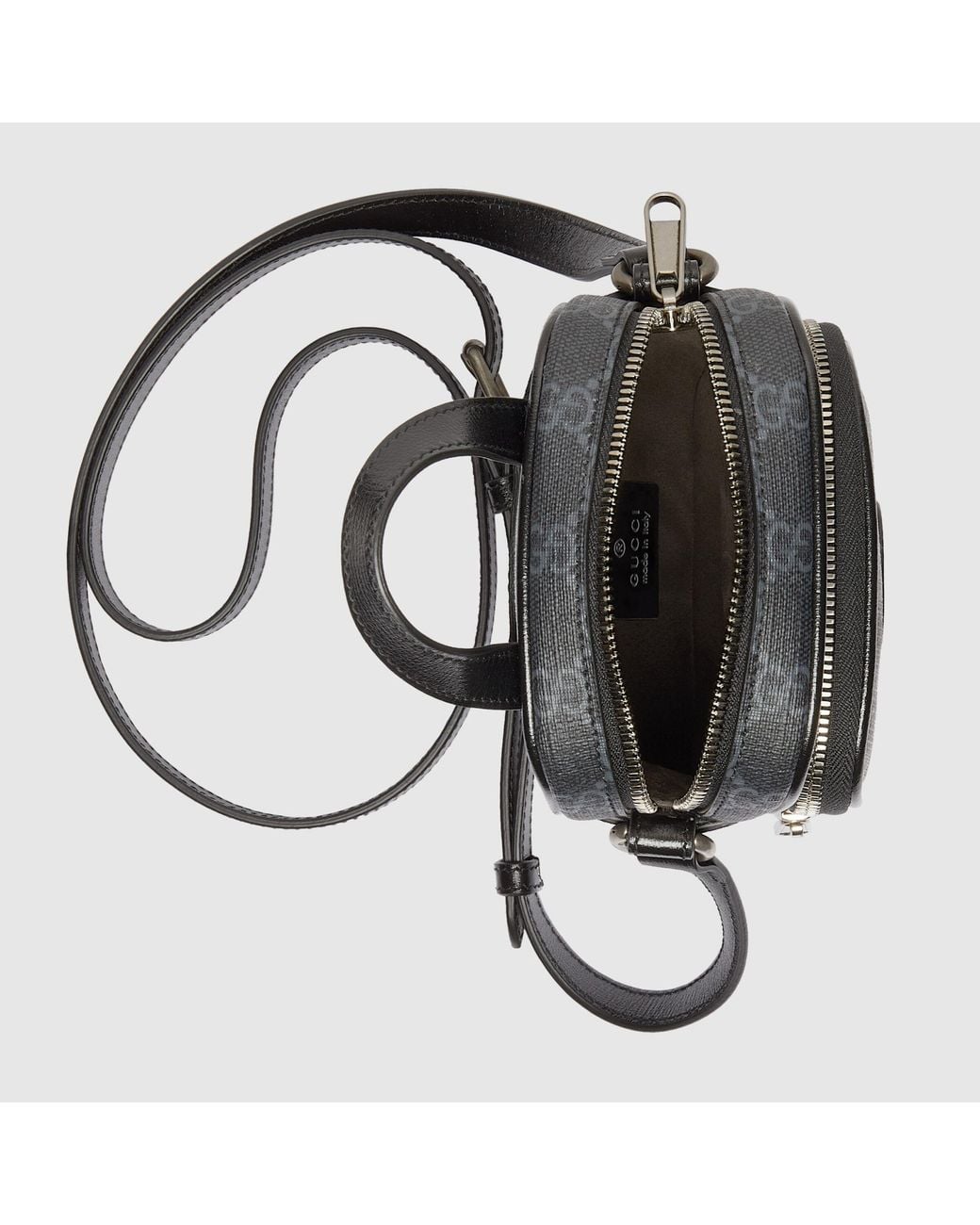 Gucci Black Logo-Patch Zip-Fastening Backpack for men