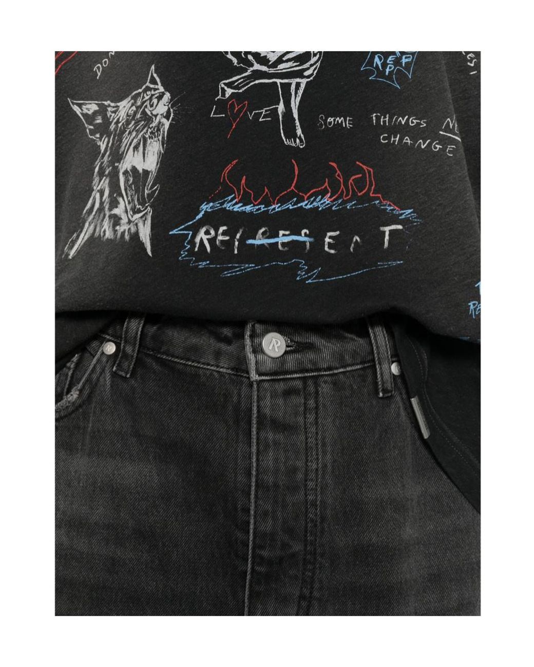 Represent Blue Straight-Leg Jeans for men