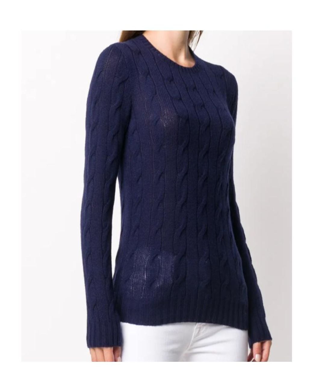 Ralph Lauren Blue Cable Knit Cashmere Jumper