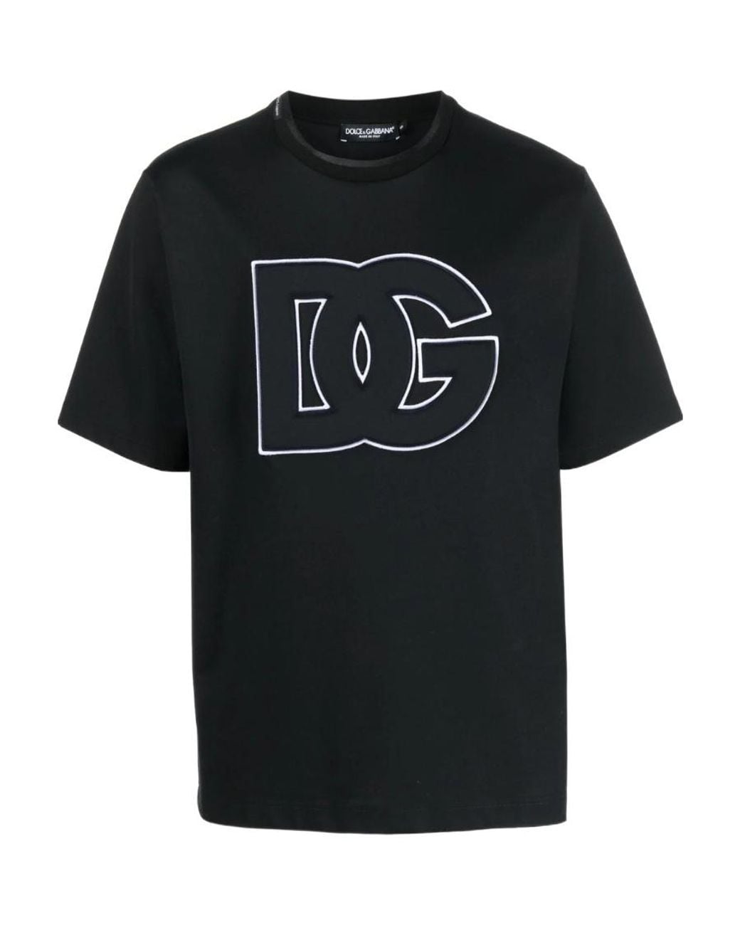 Dolce & Gabbana Black Embossed Logo T-Shirt for men
