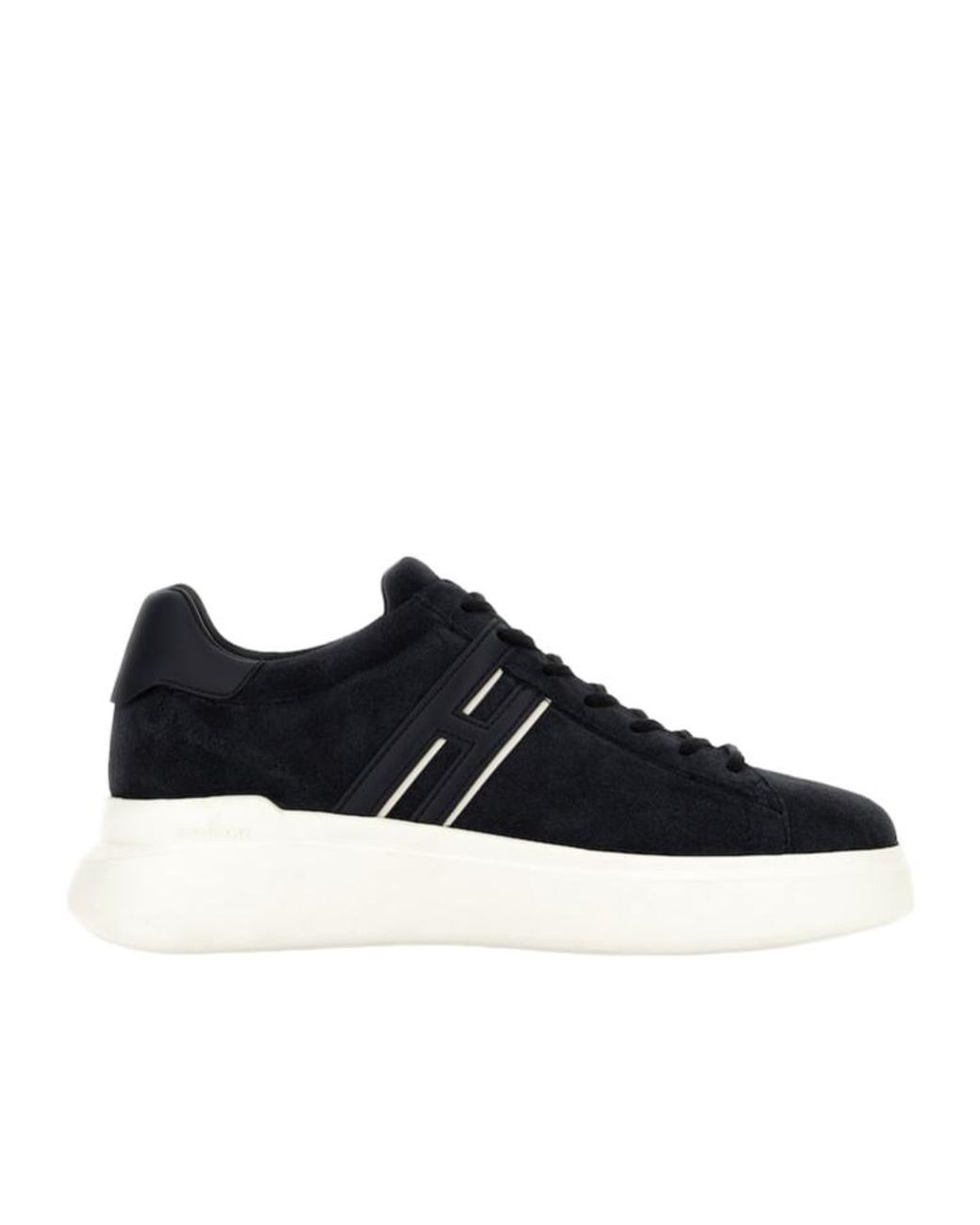 Hogan Black Leather Sneakers With Logo-Embellished Side Panels for men