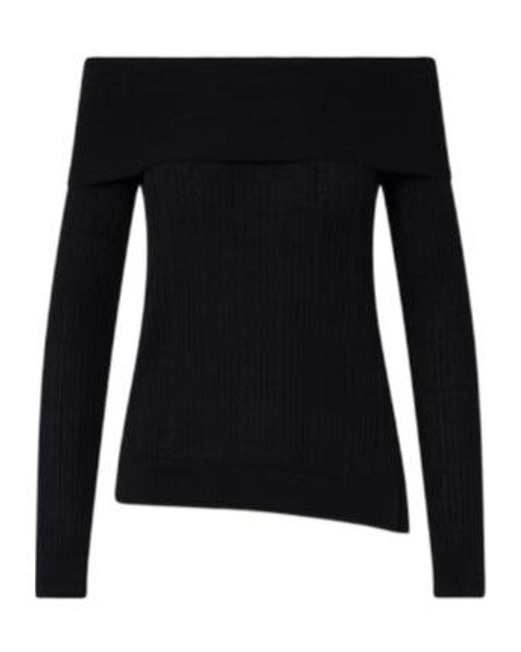Liu Jo Black Off-Shoulder Embellished Knitted Sweater