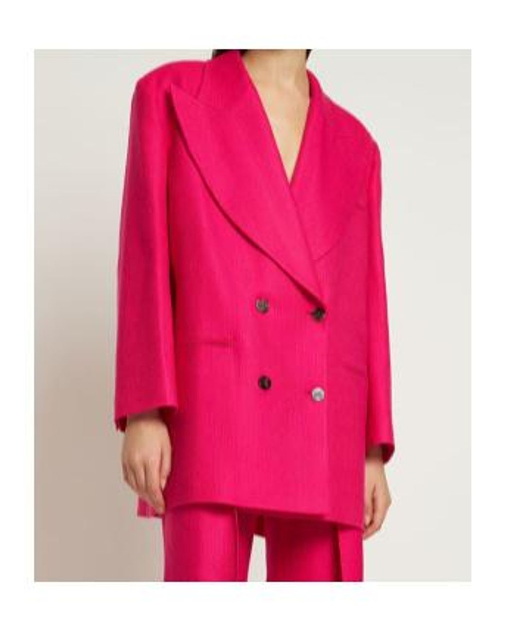 GIUSEPPE DI MORABITO Pink Textured Wool Oversize Blazer