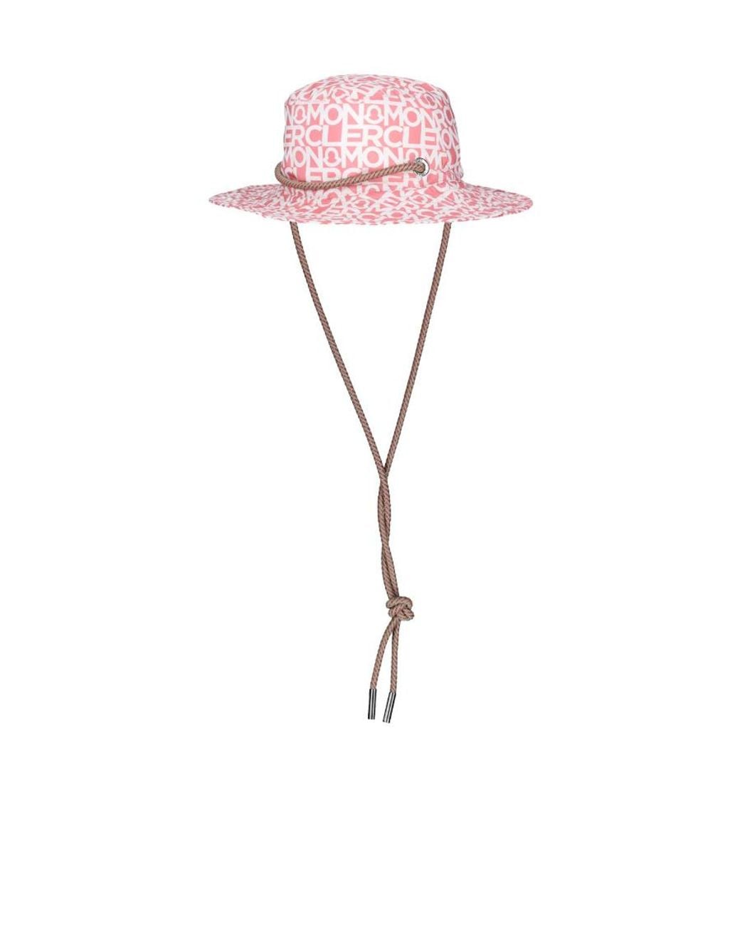 Moncler Pink Logo Drawstring Hat
