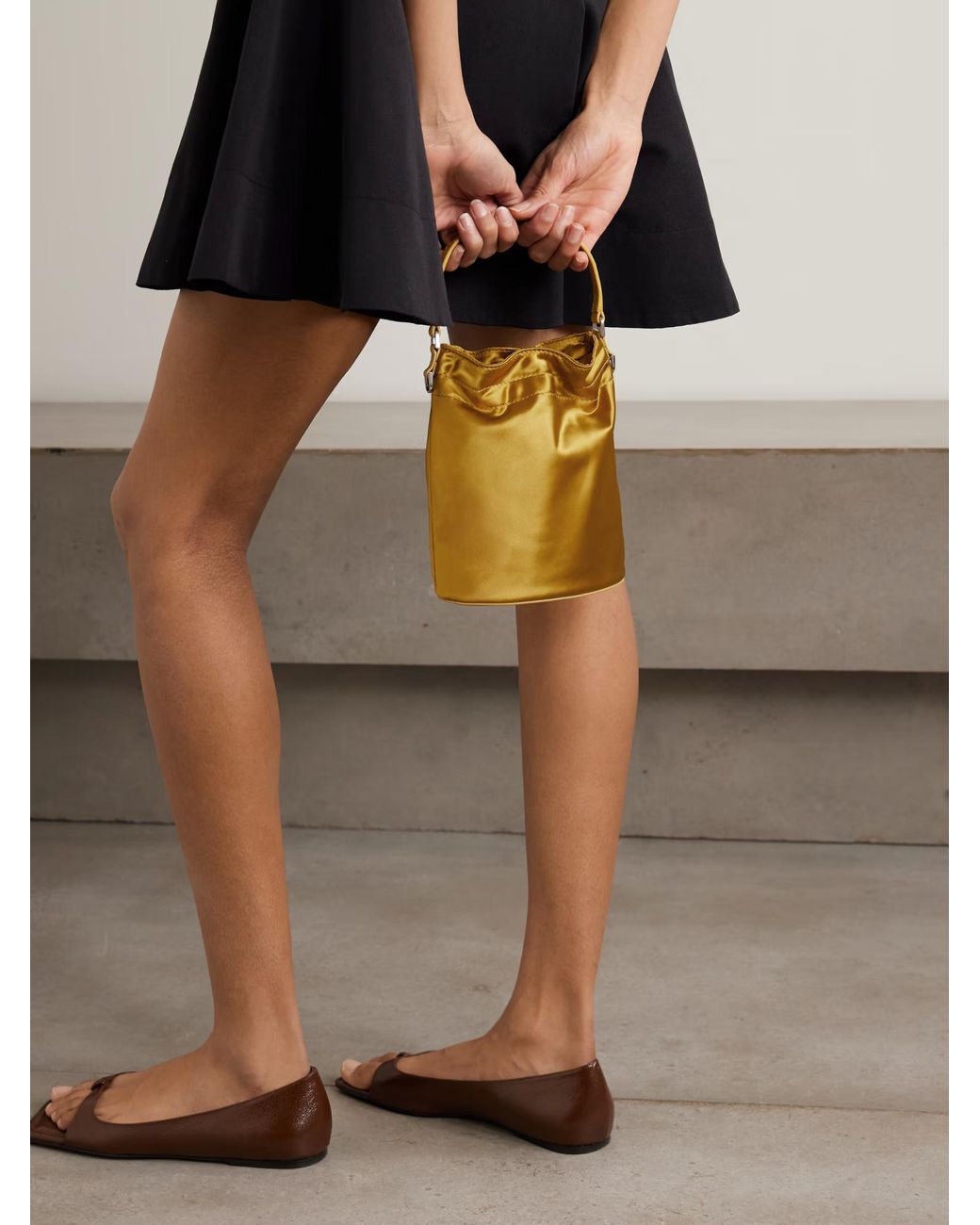 Staud Metallic Lila Mini Bucket Bag