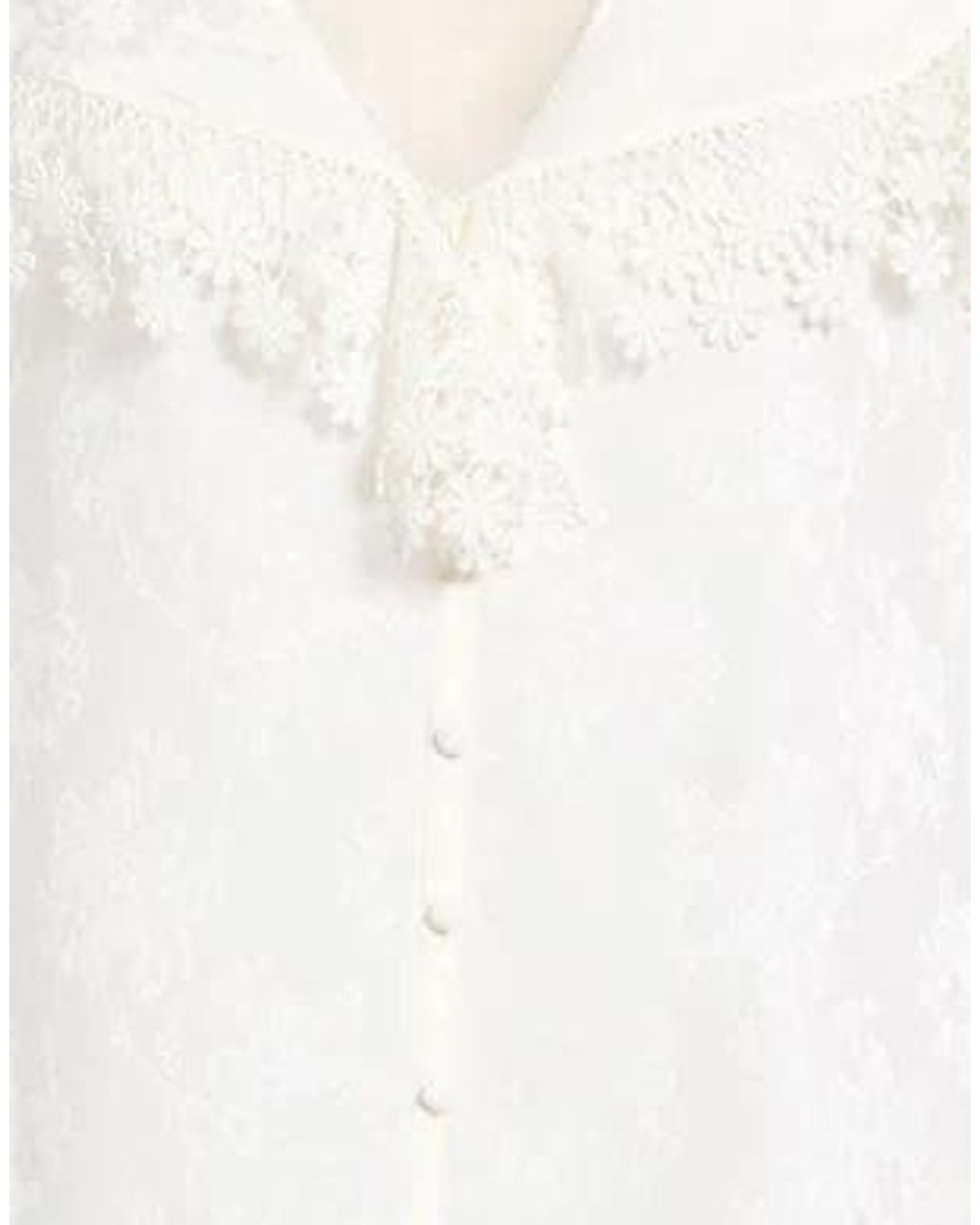 Chloé White Jacquard Long-Sleeve Blouse