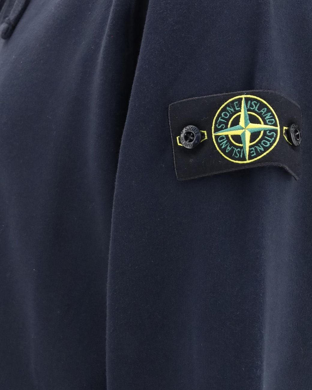 Stone Island Blue Zip-Up Compass Patch Hoodie for men