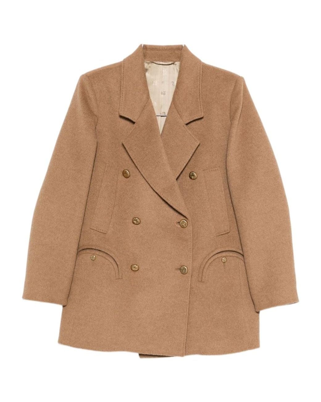 Blazé Milano Brown Blazé Milano Sealady Double-Breasted Coat