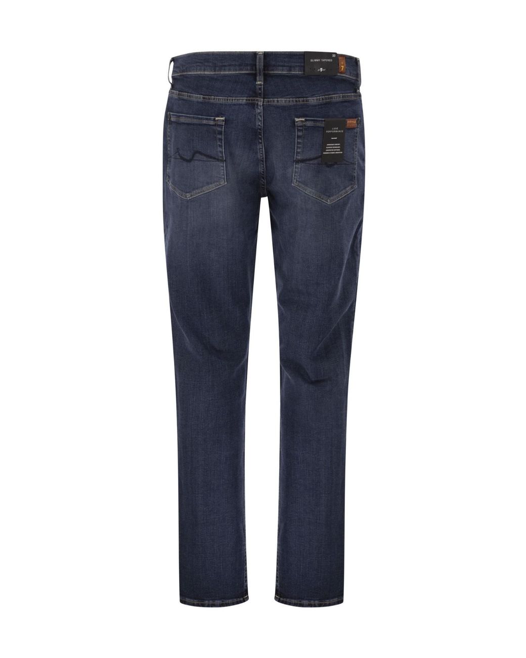 7 For All Mankind Blue Slimmy Tapered Jeans for men