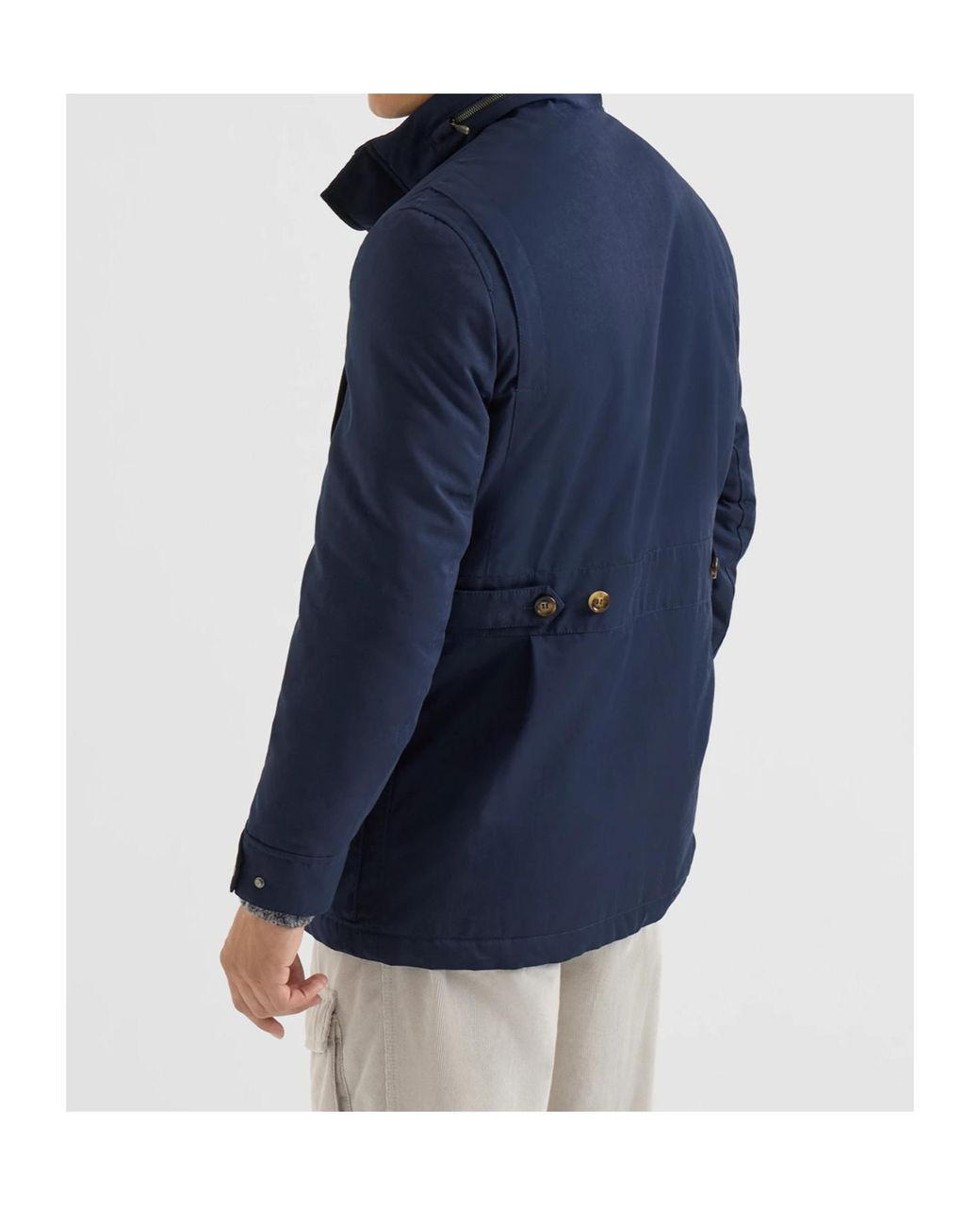 Brunello Cucinelli Blue Water-Resistant Microfiber Parka With Thermore Padding And Packable Hood for men