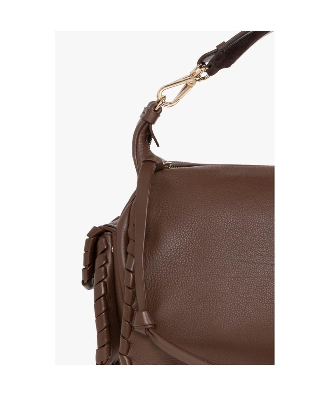 Chloé Brown Chloé Nahir Zipped Shoulder Bag