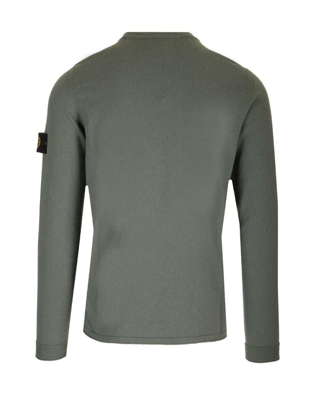Stone Island Green Compass Patch Crewneck Knitted Jumper for men