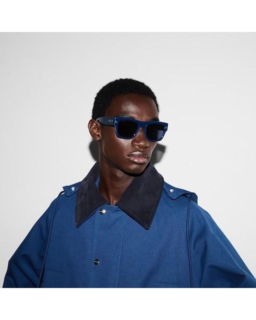 Gucci Blue Square Frame Sunglasses for men