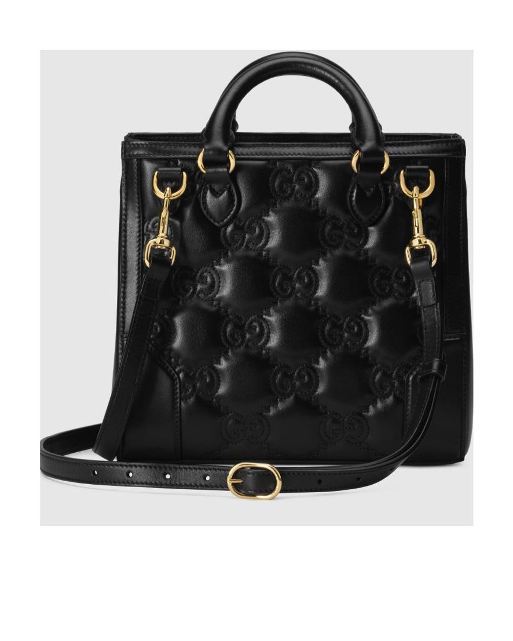 Gucci Black Matelassé Mini Top Handle Bag