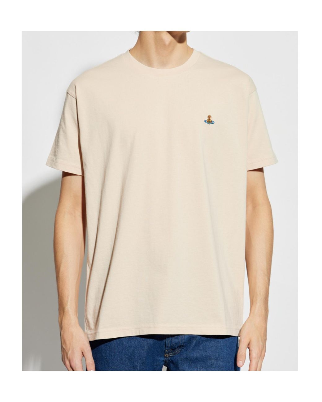 Vivienne Westwood White Orb-Embroidered T-Shirt for men