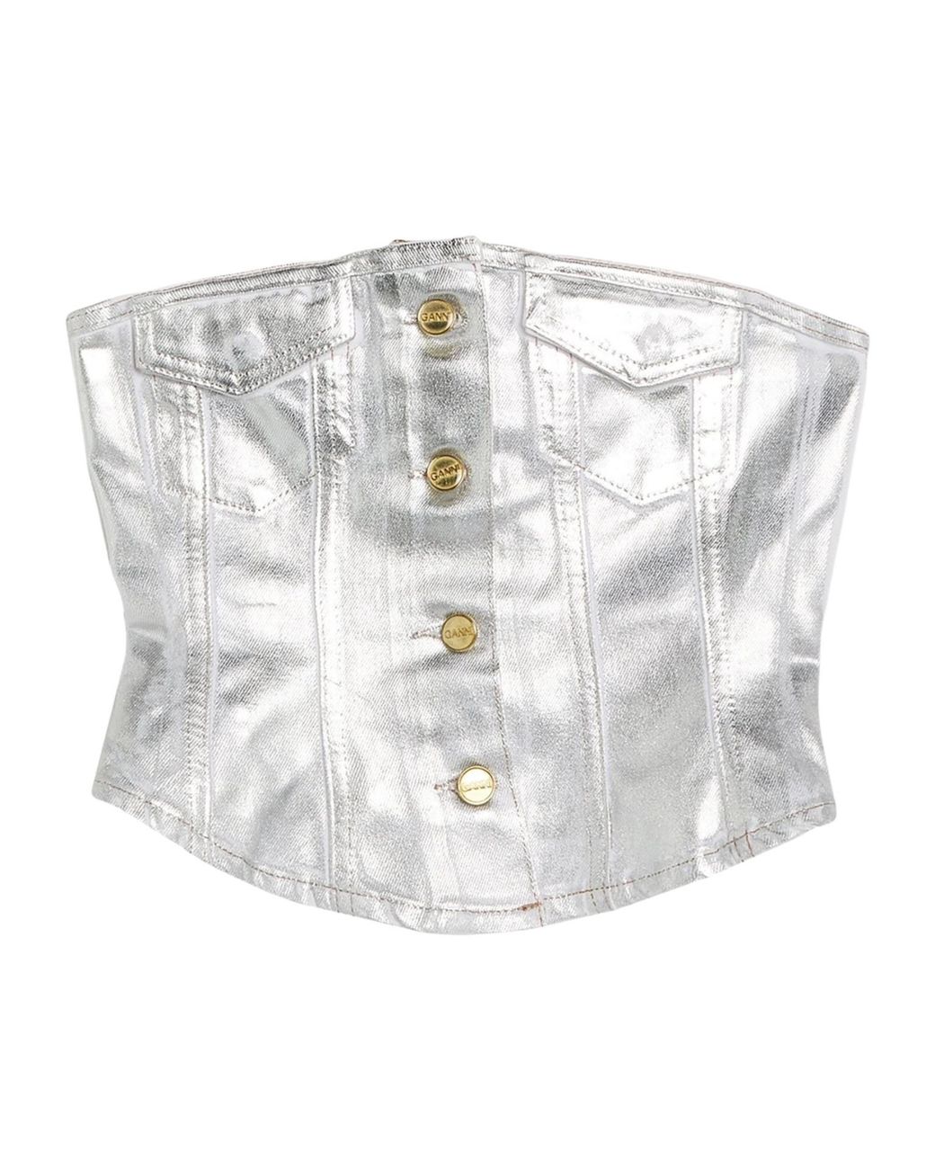Ganni White Crop Top