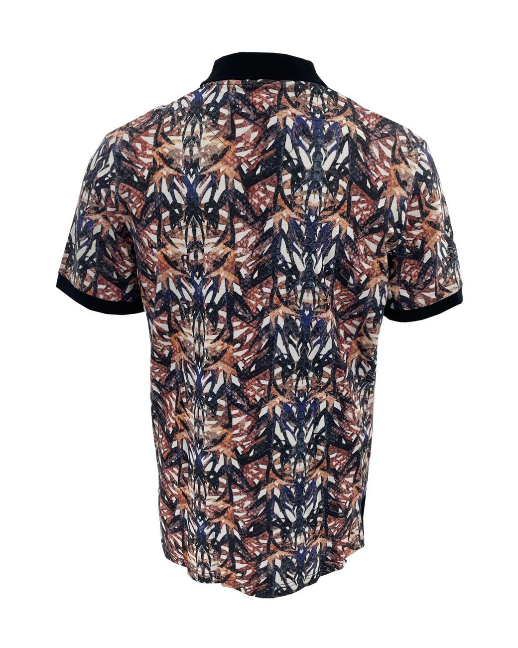 Just Cavalli Blue Printed Short-Sleeved Shirt for men