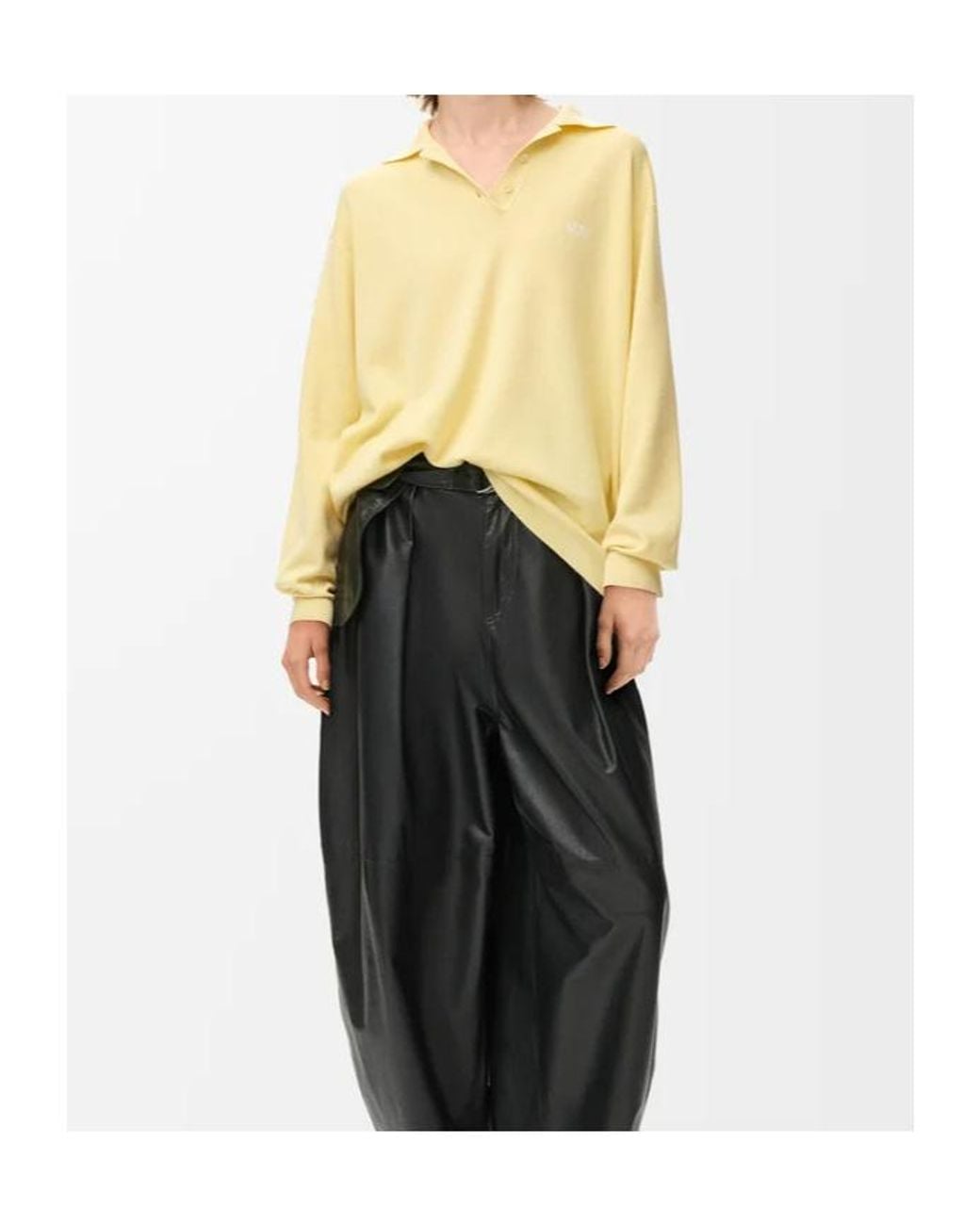 Loewe Yellow Long-Sleeved Knitted Polo Sweater