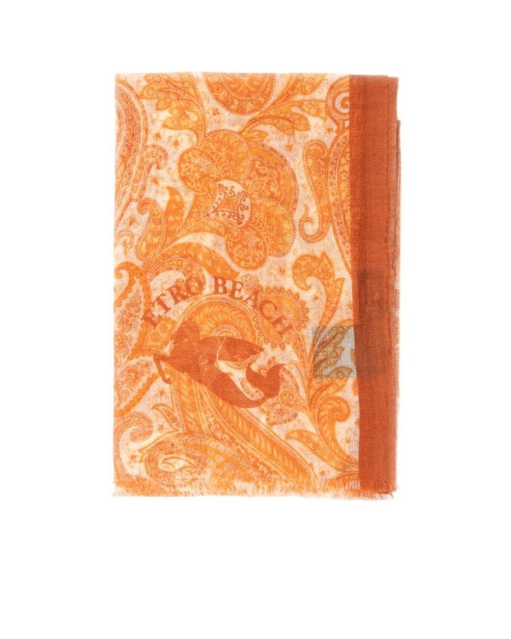 Etro Orange Logo Scarf