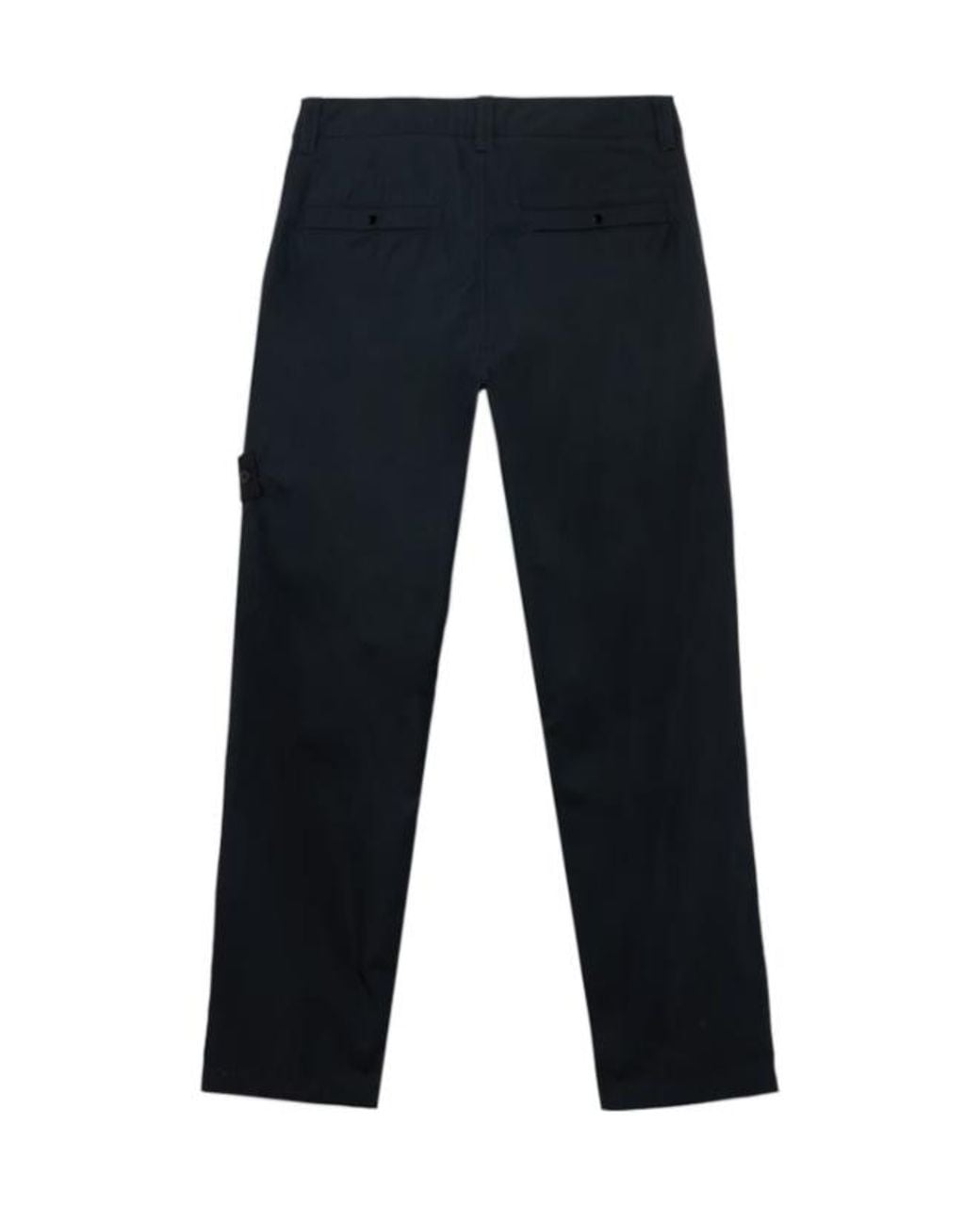 Stone Island Blue Regular Logo Patch Pants for men