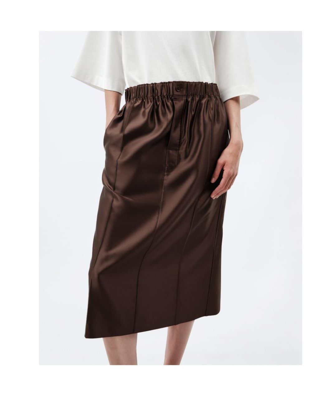 Carven Brown Pull-On Skirt