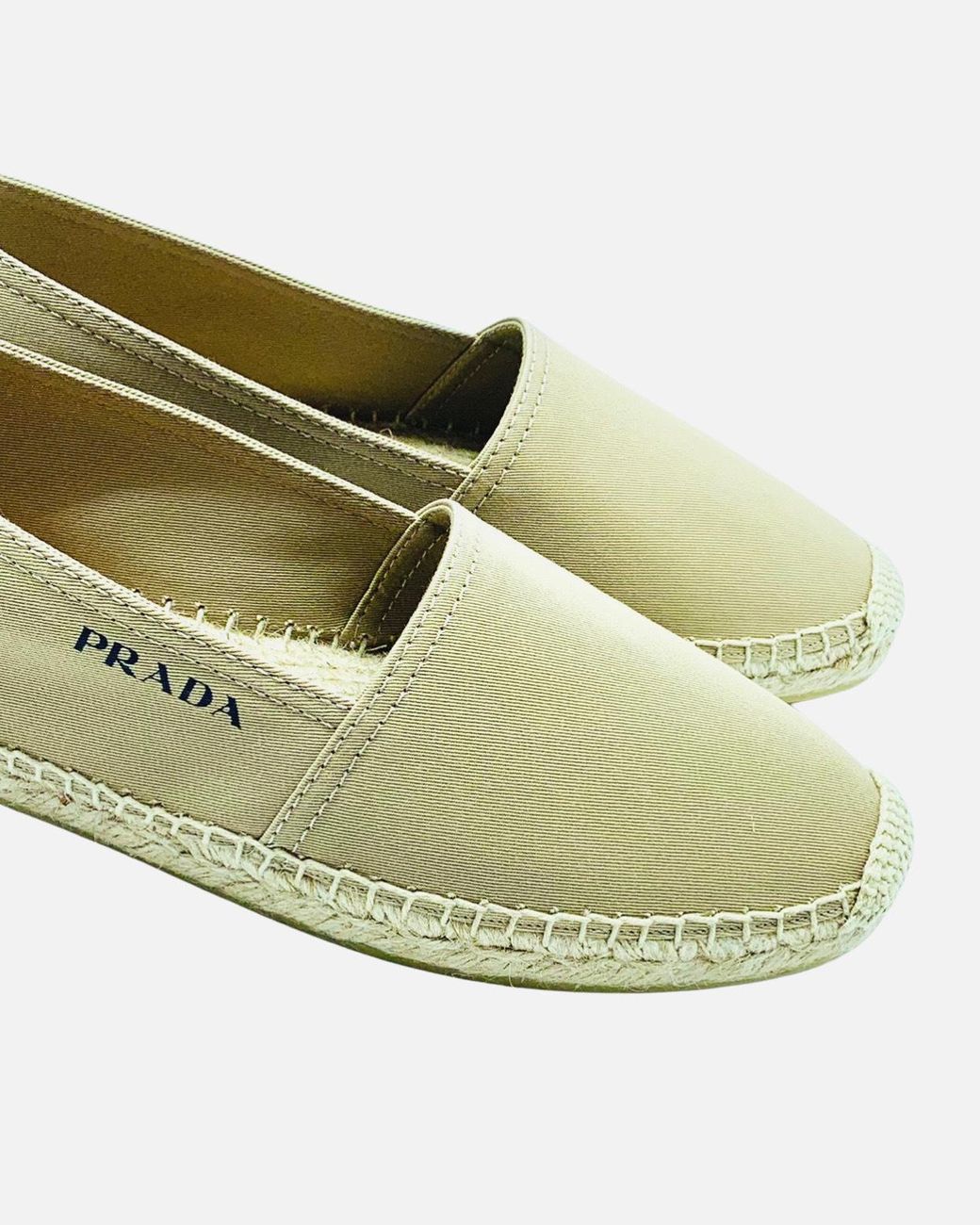 Prada White Logo Straw Shoes for men