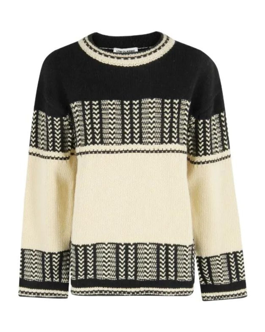 Low Classic Black Jacquard Knit Sweater