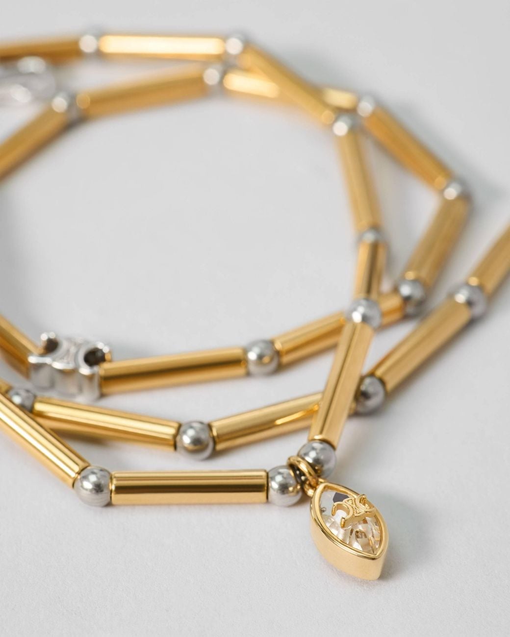 Céline Metallic Triomphe Glint Necklace
