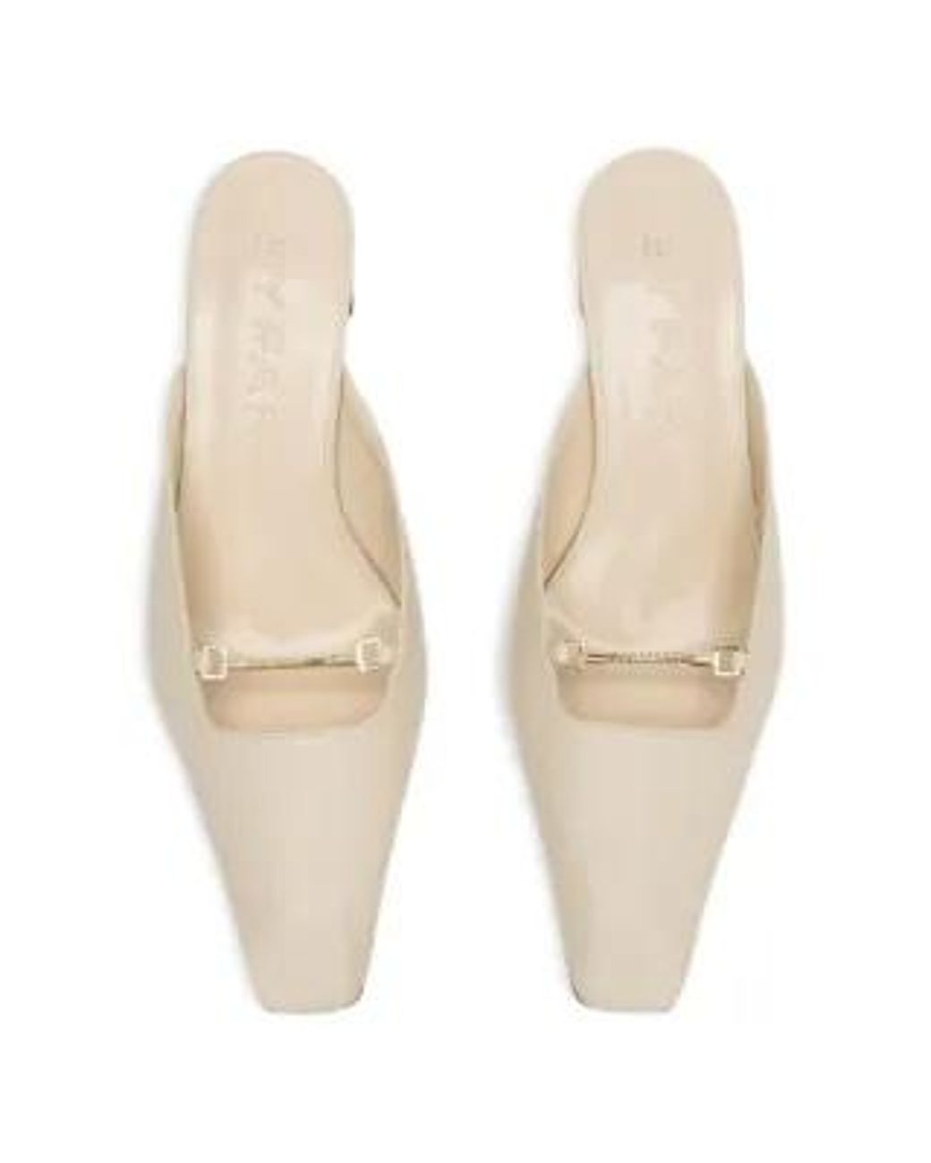 By Far Natural Leda Sculpted Chain Leather Mules