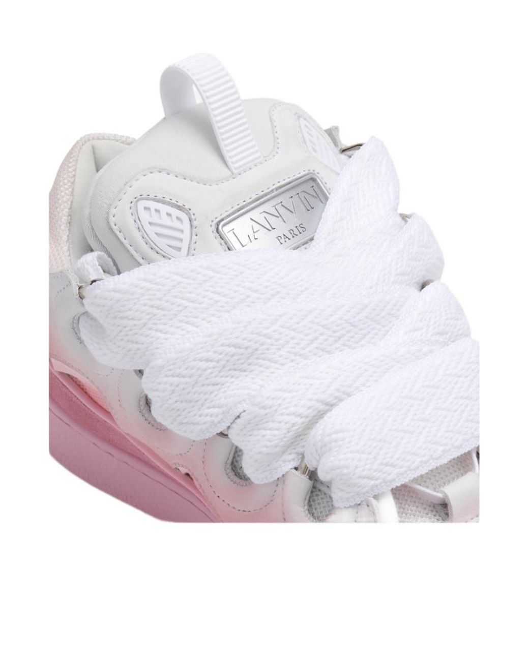 Lanvin Pink Curb Lace-Up Panelled Sneakers