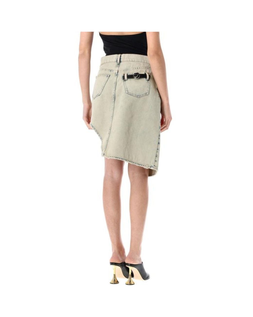 Coperni Multicolor Denim Asymmetric Skirt