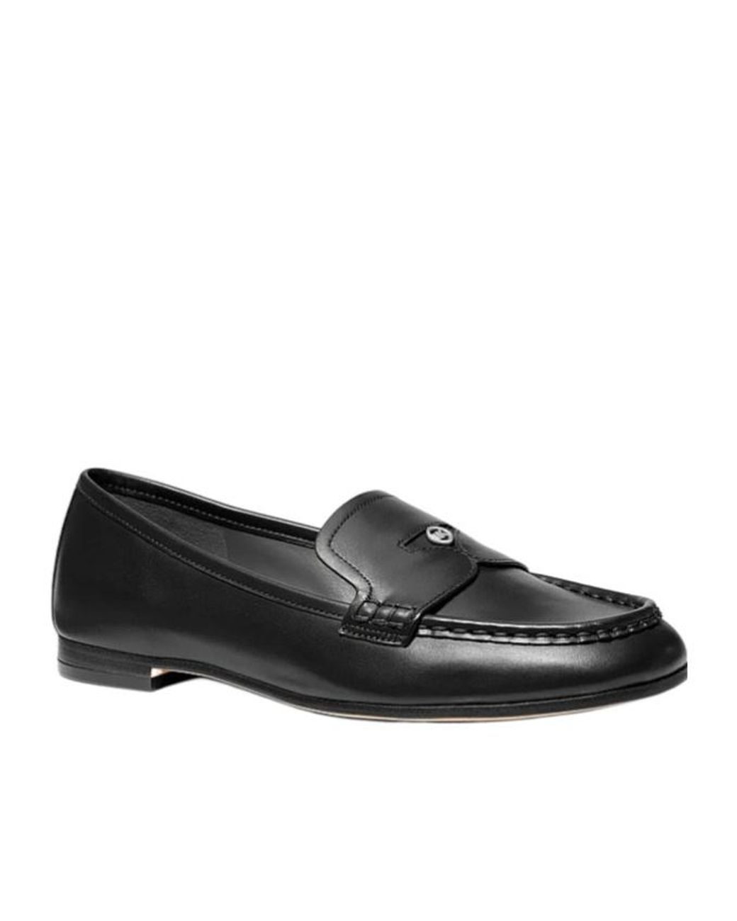MICHAEL Michael Kors Black Jennings Logo-Plaque Leather Loafers