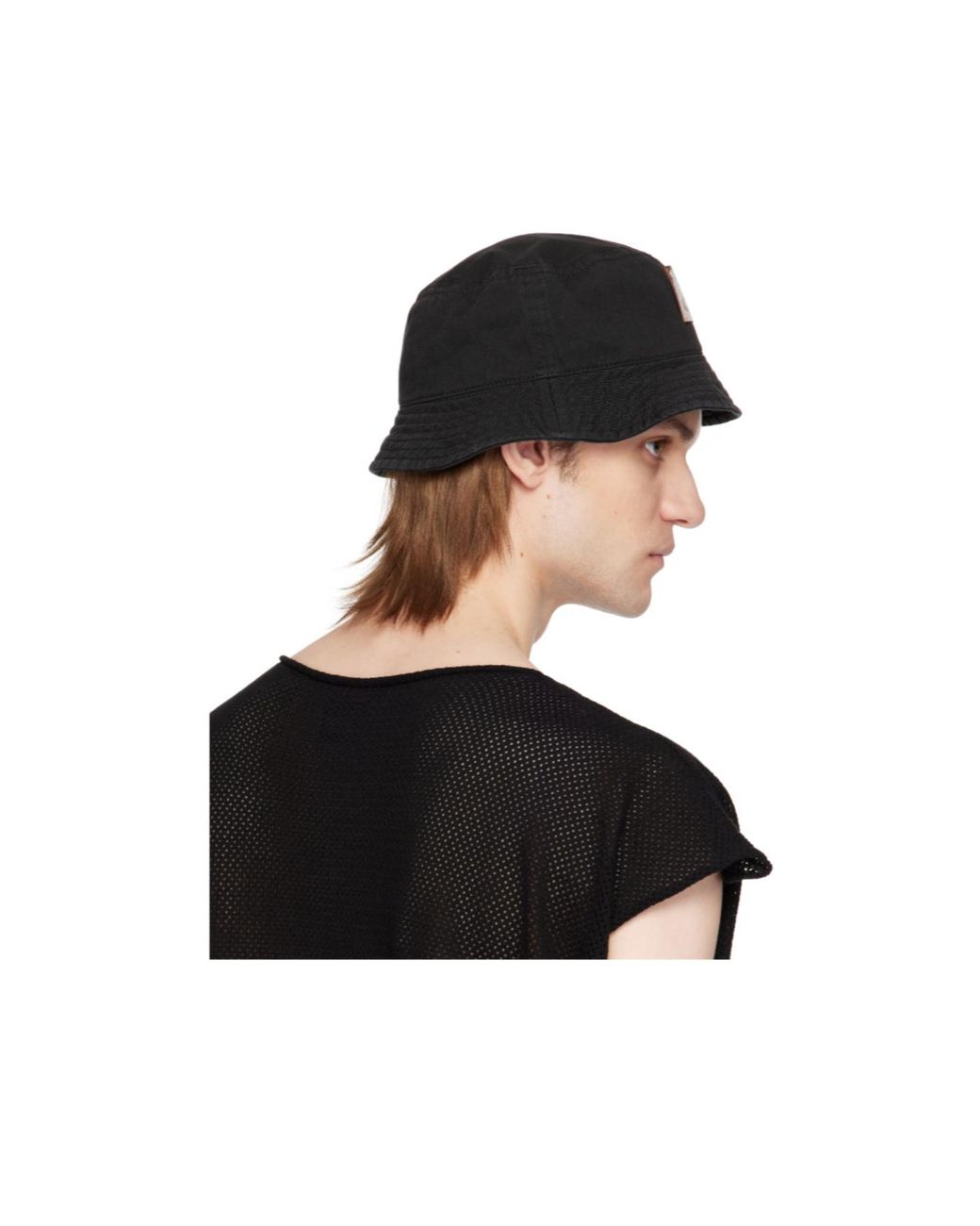 Vivienne Westwood Black Orb-Patch Flat Crown Bucket Hat for men
