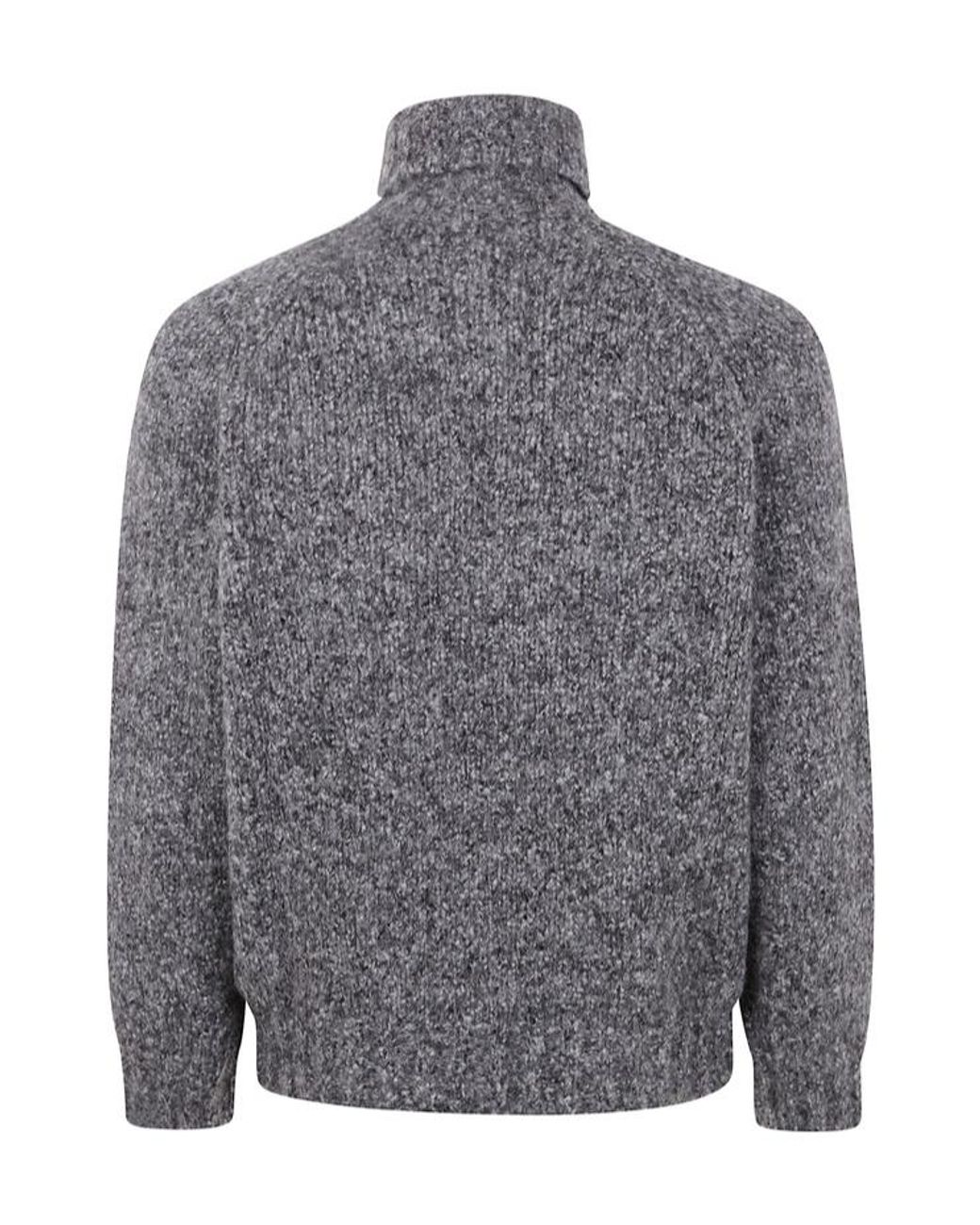Brunello Cucinelli Gray Roll Neck Long-Sleeved Jumper for men