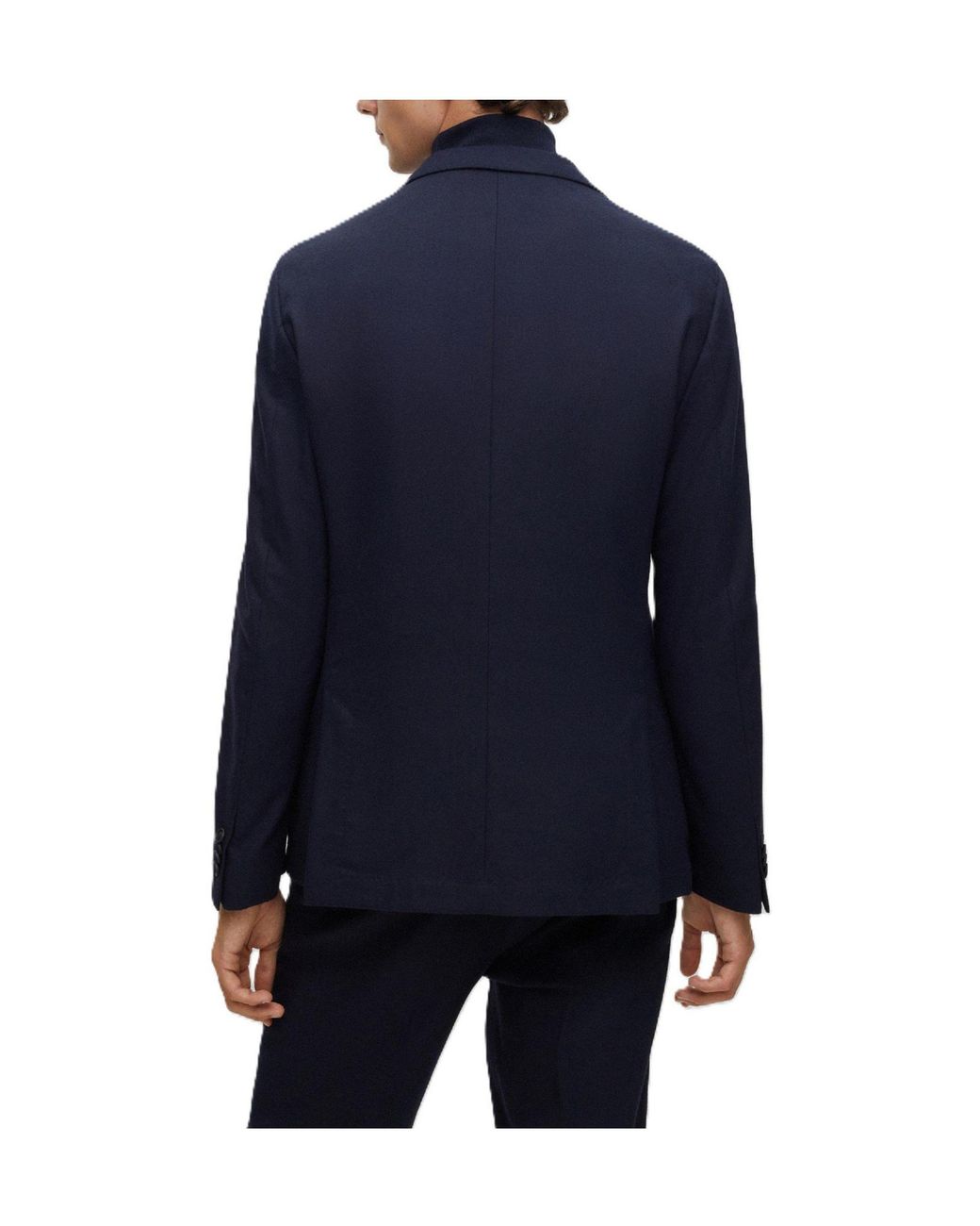 Boss Blue Classic Single-Breasted Quilted Blazer for men