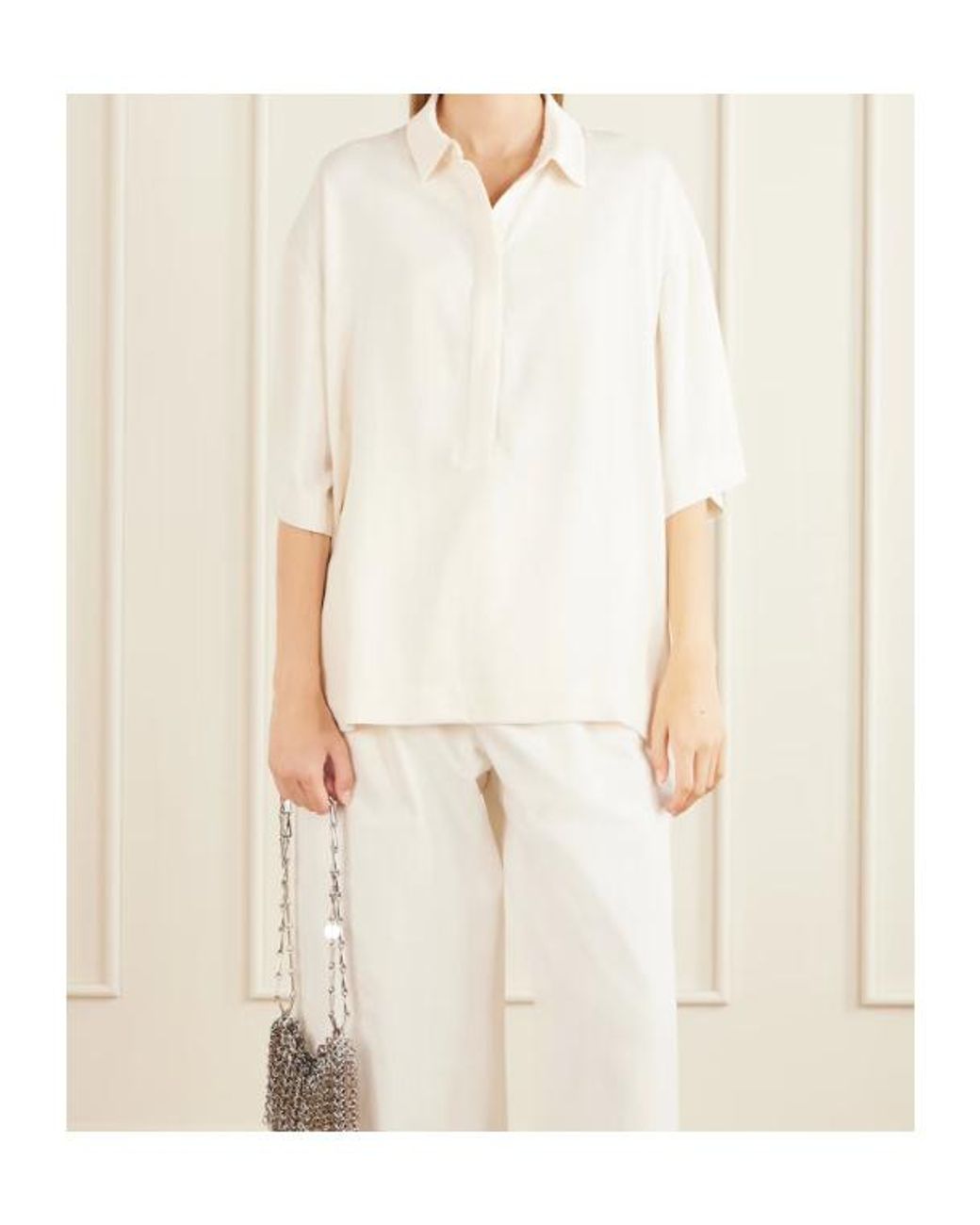 Frankie Shop White Short-Sleeved Polo Shirt