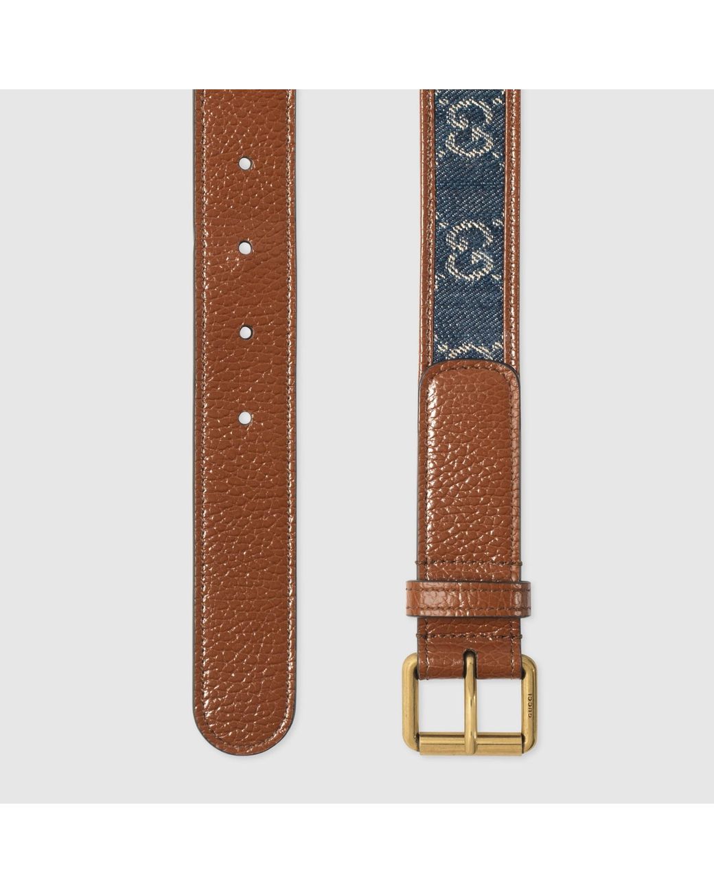 Gucci White Gg-Canvas Buckle-Fastening Belt