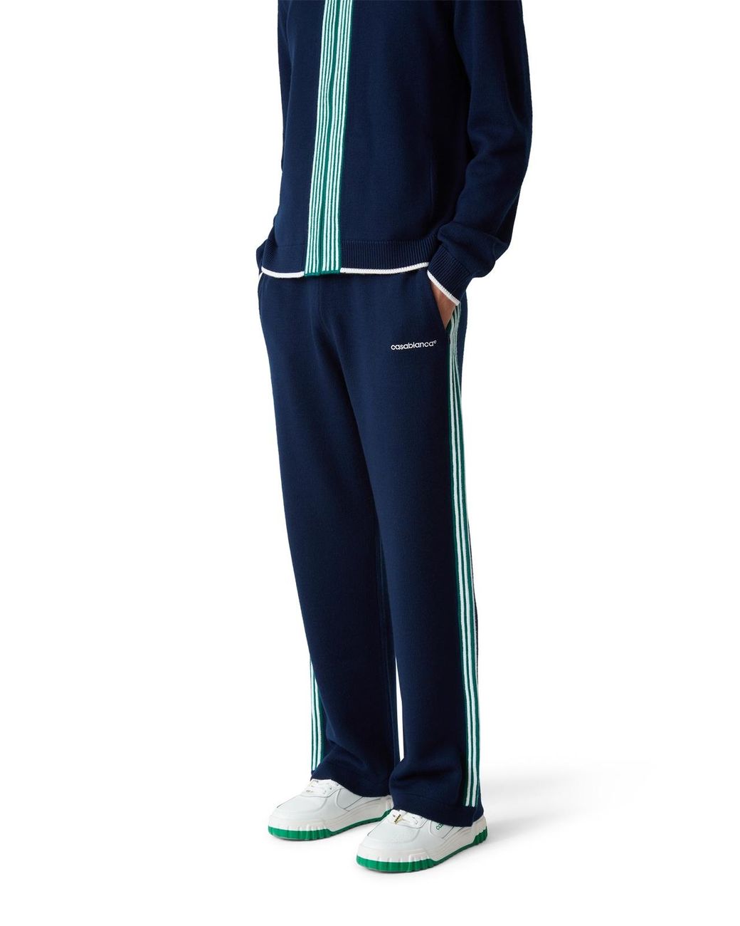 Casablanca Blue Embroidered Logo Pants for men